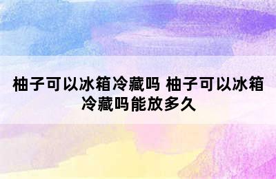 柚子可以冰箱冷藏吗 柚子可以冰箱冷藏吗能放多久